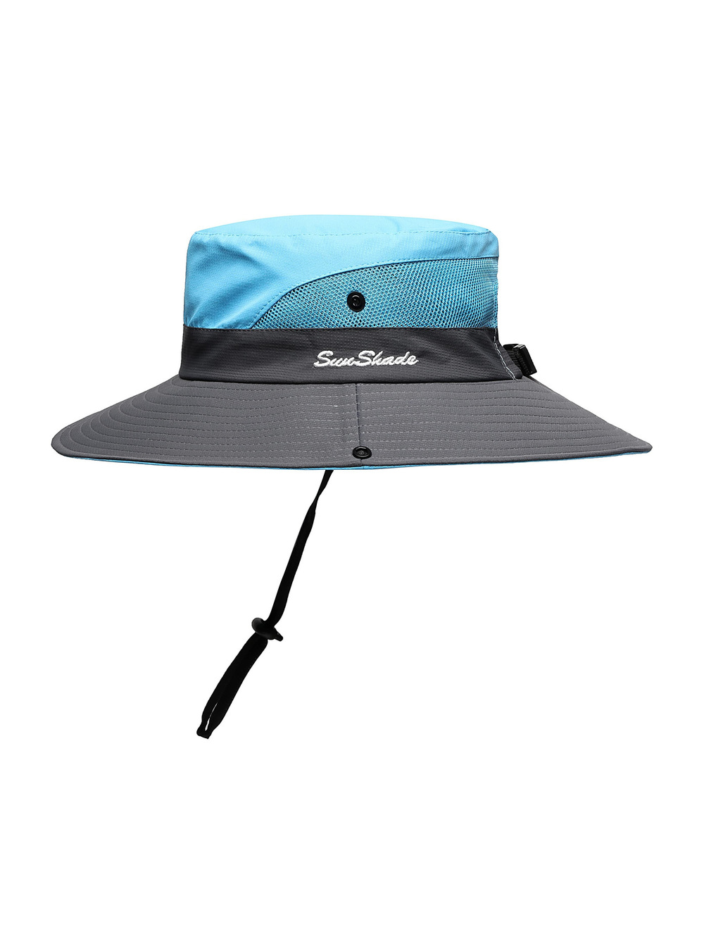 Womens Summer Sun Hat Beach Hat Wide Brim Outdoor UV | Sky Blue-Gray | Size 6-7